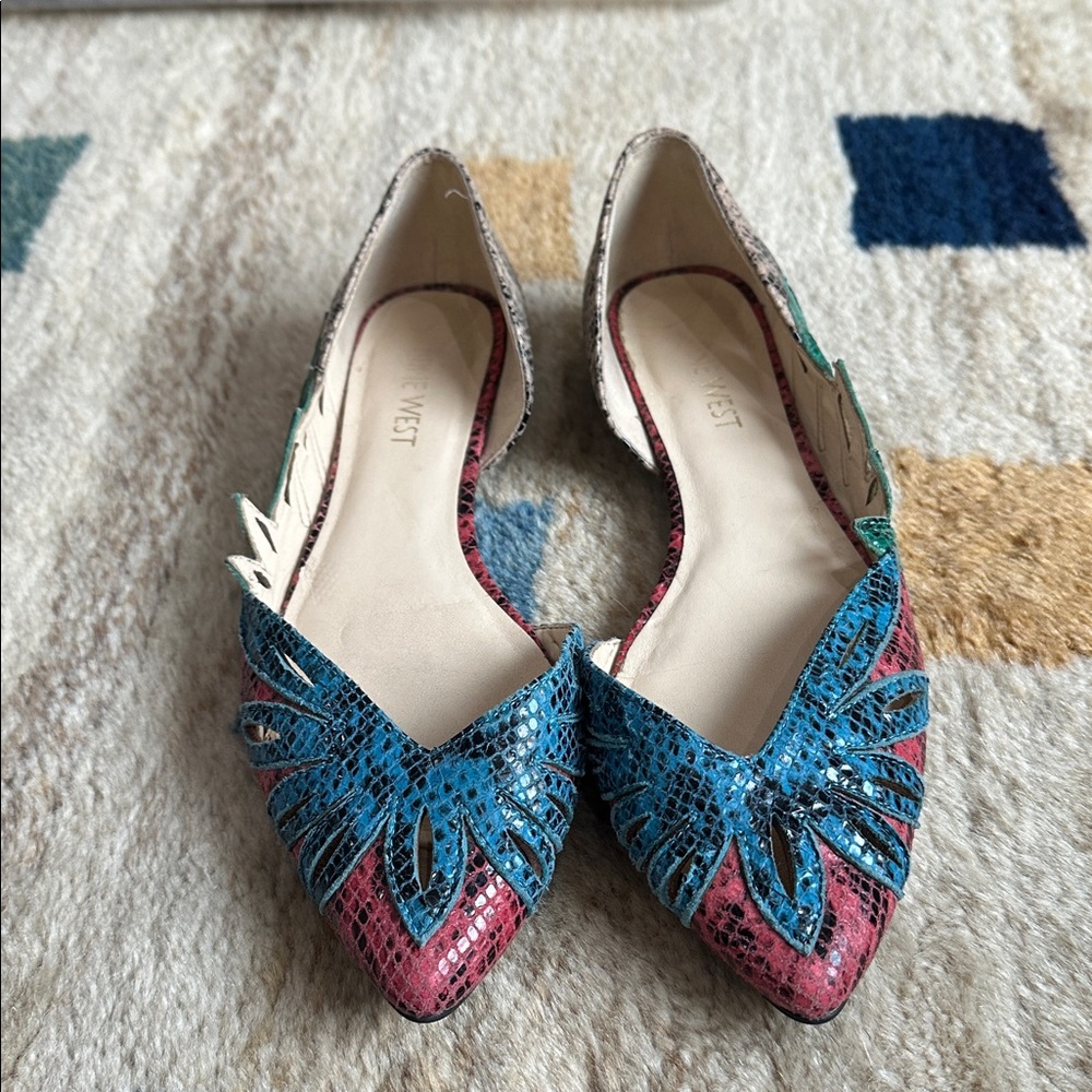 Nine West Multicolor Snakeskin Flats d’orsay - Picture 8 of 10